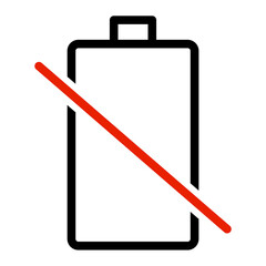 Broken battery sign icon