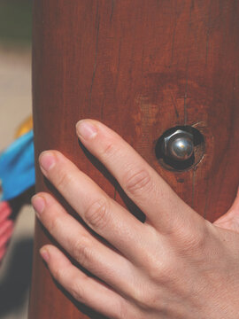 Hand Hold Wooden Log. DIY Wooden Playhouse