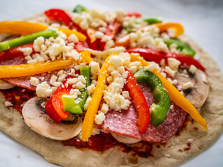 Margherita pizza on white paper
