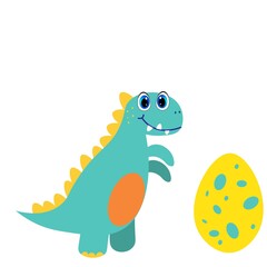 Set of cartoon dinosaurs  vector illustration