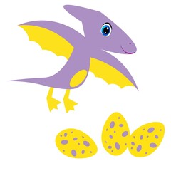 Set of cartoon dinosaurs  vector illustration