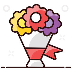 
Beautiful icon of bouquet in style, bunch of flowers
