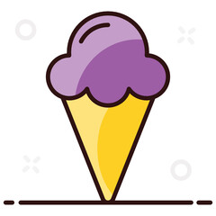 
Sweet gelato ice cream with topping, vector design
