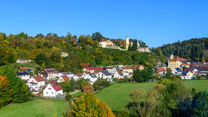 Ausblick auf Möhren, Ortsteil von Treuchtlingen im Naturpark Altmühltal