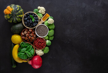 Healthy diet food, clean eating concept