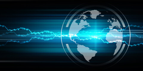 2d illustration world map abstract background