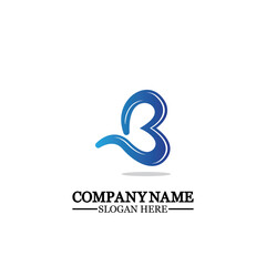 Abstract letter b logo vector. B logo symbol icon design template.