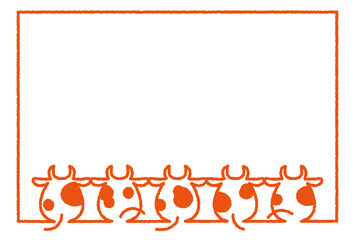 牛07_06（年賀状・シンプルフレーム）