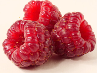 raspberries isolated on white background