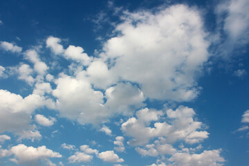 Fototapeta na wymiar Blank sky surface with small clouds