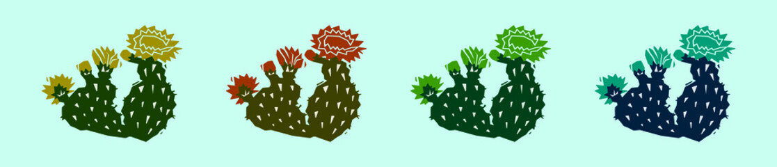 set of cactuses cartoon icon design template with various models. vector illustration © eny