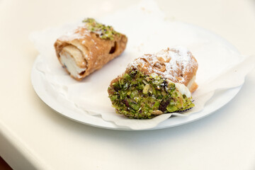 Sicilian cannoles with candied fruit