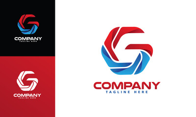 Creative G lettering, Colorful Windmill Logo Design