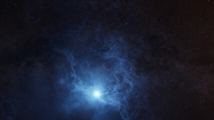 Color picture of the galaxy, blue nebula - obrazy, fototapety, plakaty