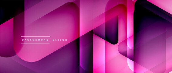 Triangle shapes geometric abstract background. 3D shadow effects and fluid gradients. Modern overlapping forms wallpaper for your text message