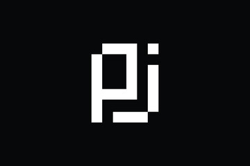 Minimal Innovative Initial PJ logo and JP logo. Letter PJ JP creative elegant Monogram. Premium Business logo icon. White color on black background
