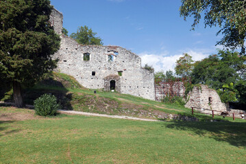 Fototapeta na wymiar Fortress ruins in Arona, Italy