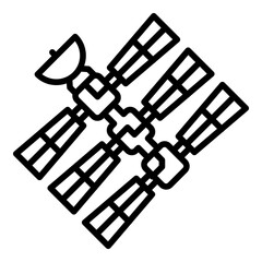 Space station universe icon. Outline space station universe vector icon for web design isolated on white background