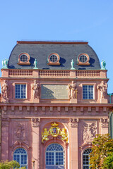 Fototapeta premium Stadtschloss Palace with coat of arms in Darmstadt, Germany