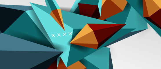 3d low poly abstract shape background vector illustration