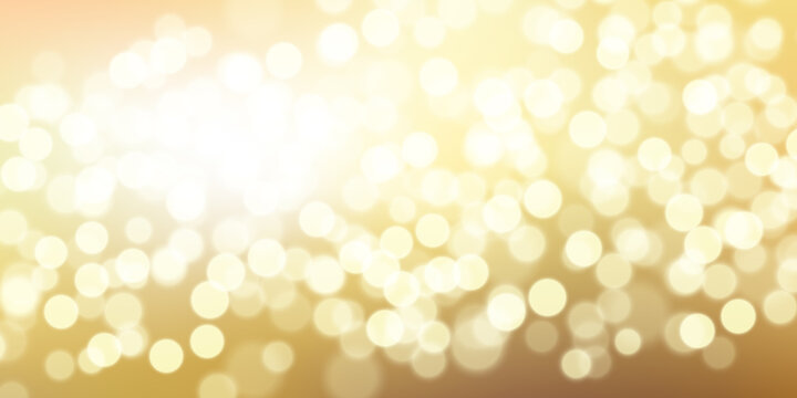 Golden glittering background with bokeh effect. Gold twinkled light backdrop for Wedding or Christmas xmas card website