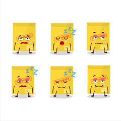 Cartoon character of secret document with sleepy expression