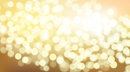 Obraz premium Golden glittering background with bokeh effect. Gold twinkled light backdrop for Wedding or Christmas xmas card website