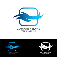 wave vector logo concept design template