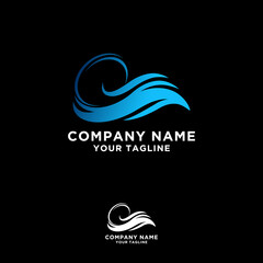 wave vector logo concept design template