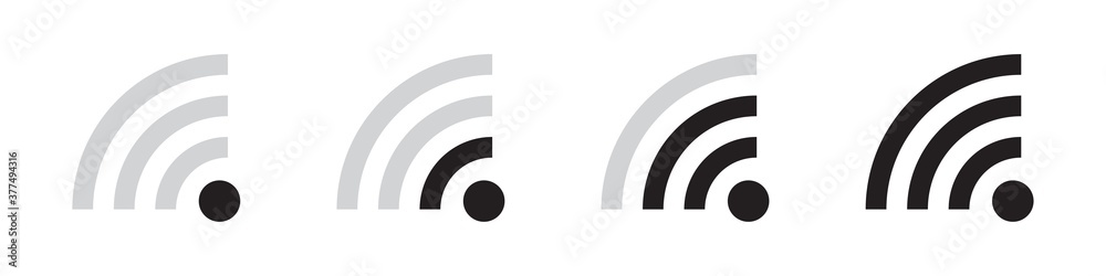 Poster wifi vector icons collection in simple design