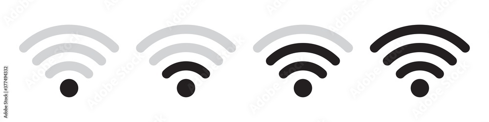 Poster wifi vector icons collection in simple design