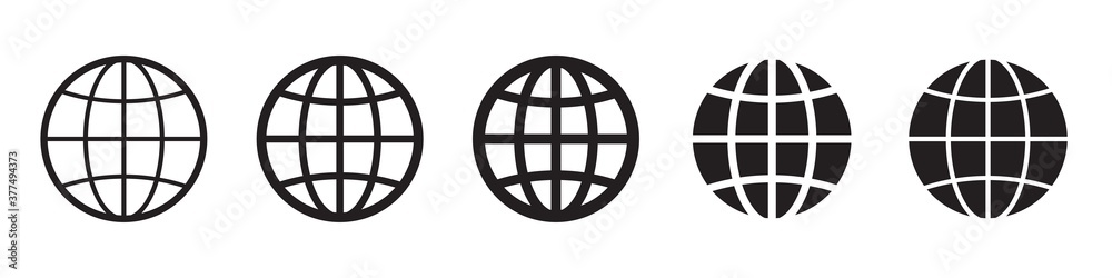 Aufkleber Globe vector icons collection in simple design