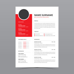 Professional Resume Template Vector Design