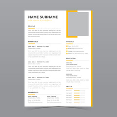 Professional Resume Template Vector Design