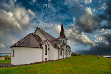 Fototapeta na wymiar Borgarneskirkja, Church in Borgarnes, Iceland.