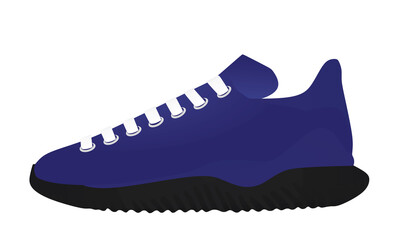 Blue canvas sneaker. vector illustration
