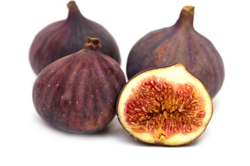 Close up of whole and halves figs