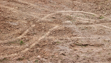 Car marks on the ground