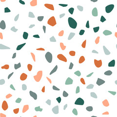 Terrazzo seamless pattern. Pastel colors. Marble. Abstract background.