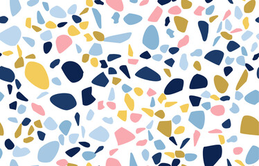 Fototapeta na wymiar Terrazzo seamless pattern. Pastel colors. Marble. Abstract background.