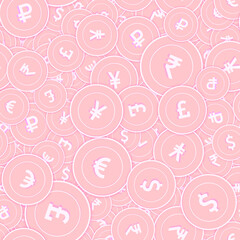 International currencies copper coins seamless pat