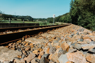 railroad tracks in the countryside