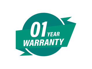 1 Years warranty badge vector images