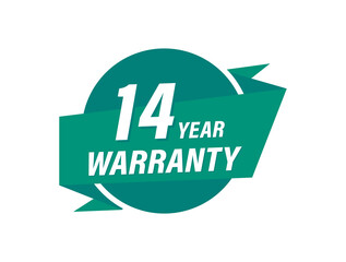 14 Years warranty badge vector images