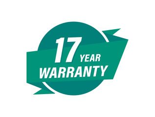 17 Years warranty badge vector images