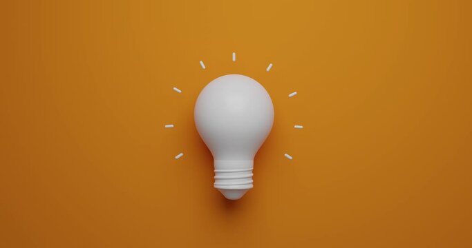 Idea concept Light bulb animation 