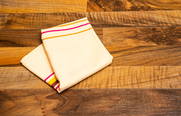 napkin isolated on wooden background