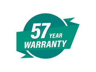 57 Years warranty badge vector images