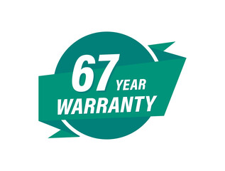 67 Years warranty badge vector images