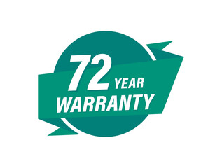 72 Years warranty badge vector images